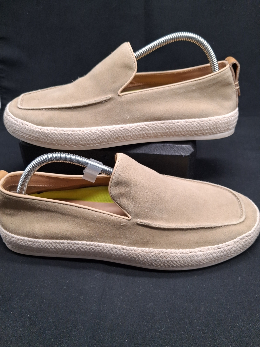 Moretti Beige Suede Slip-On Loafers